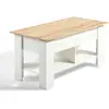 Urban Meuble Table basse avec plateau relevable effet bois et blanc