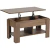 Urban Meuble Table basse avec plateau relevable effet bois  marron 96*50