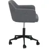 Chaise de bureau à roulettes en tissus gris foncé Rest- Hübsch