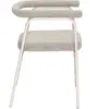 Chaise de repas avec accoudoirs en tissu sable Ecto - Hübsch