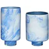 Vases en verre bleu et blanc (lot de 2) Cloud - Hübsch