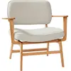 Hübsch Hubsch - Fauteuil En Bois Et Tissu Gris Haze  - Gris
