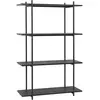 Etagère 4 étages en bois de frêne noir et métal - Hübsch
