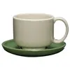 Hubsch Amare tasse et soucoupe sable/vert set de 4 pièces - 211706