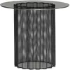 Table d'appoint Ida noir (métal perforé + verre) - Hübsch