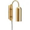 Hubsch ZENITH-Applique murale avec prise et interrupteur Laiton H29cm