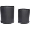 Hubsch Pot de fleurs serti de polystone noir