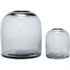 Lot de 2 vases Hubsch Interior Dome - gris fumé - 12x13/20x21 cm