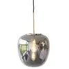 Furnified Hubsch Lampe suspendue en verre gris avec détail en laiton