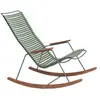 Chaise berçante en métal et plastique vert olive CLICK - Houe