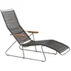 Chaise longue en métal et plastique et plastique noir CLICK - Houe