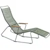Chaise lounge modulable en métal et plastique vert olive CLICK - Houe