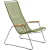 Chaise lounge en métal et plastique vert olive CLICK - Houe