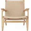 CARL HANSEN & SON - Fauteuil lounge Wegner - Bois naturel - Corde en p...