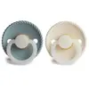 Frigg Lot de 2 sucettes en latex phosporescente Rope Blue-Cream (0-6 mois)