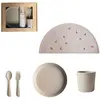 Mushie Coffret repas Round Vanilla (4 pièces)