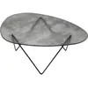 Gubi - Table basse Pedrera - Gris - Verre trempé texturé - Designer Ba...