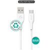 eSTUFF INFINITE USB-C to USB-A Cable 1m White. Recycled Plastic, W128202910 (1m White. Recycled Plastic. Super Soft) (ES605170-BULK)