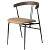GUBI chaise avec accoudoirs et coussin VIOLIN (Cat. F Sørensen Dunes 21004 - Cuir, noyer américain huilé et acier peint en noir)