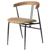 GUBI chaise avec accoudoirs et coussin VIOLIN (Cat. F Sørensen Dunes 21004 - Cuir, chêne huilé et acier peint en noir)