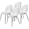 4 Chaises blanc Albâtre et piètement métal noir mat Beetle - Gubi