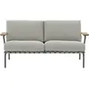 Canapé d'extérieur en acier et tissu vert-gris 73x152,5cm Settle - Muu...