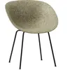 Chaise avec accoudoirs recyclable en herbes marines et acier noir Mat ...