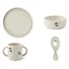 LIEWOOD Vivi set de vaisselle en silicone pack de 4 peach /sea shell mix