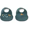 Lot de 2 bavoirs en silicone Ember Arctic Sea