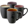 BITZ Tasses à café, tasses en grès, tasses à café avec anse, en set (4 pièces), bicolore, 30 cl