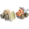 Lot De 2 Véhicules (Camion Bulldozer) En Bioplastique - Dantoy