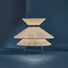 FRANDSEN lampe de table Kiku, blanc, hauteur 30 cm, métal/lin