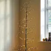Sirius Arbre LED Isaac hauteur 210 cm brun, blanc enneigé