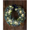 Sirius Couronne LED Anton minuterie, vert & décor enneigé