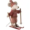Maileg - Figurine Souris En Hiver Sur Ses Skis - Grande Soeur - Rose