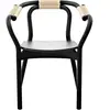 Chaise en bois noir et fibre naturelle Knot noir/Nature - Normann Copenhagen