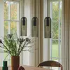 Nordlux Suspension Miella, à 3 lampes, verre strié, fumé/noir