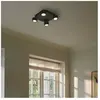 Nordlux Plafonnier LED Clyde, à 4 lampes, carré, noir
