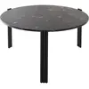 Table basse en acier et marbre noir 45 x 80 cm Tribus - AYTM