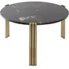 Table basse en acier doré et marbre noir 35 x 60 cm Tribus - AYTM