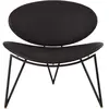 Fauteuil en cuir et piètement en acier noir Semper - AYTM