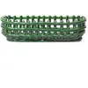 ferm LIVING Corbeille Ceramic, ovale, vert, longueur 30 cm, céramique