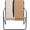 Fauteuil en métal noir et tissu recyclé soil 63 x 77 cm Desert - Ferm ...
