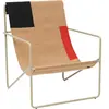 Fauteuil à motif graphique en métal beige 63 x 77,5 x 66 cm Desert - F...