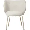 Chaise en tissu bouclé blanc sur pieds beiges 69 x 69 cm Rico - Ferm L...