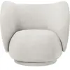 Fauteuil lounge blanc bouclé Rico - Ferm Living