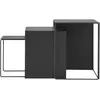 3 tables basses gigognes en métal noir Cluster - Ferm Living
