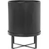 Grand cache-pot en acier noir Bau Pot - Ferm Living