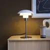 Dyberg Larsen Lampe à poser en métal blanc mat et chrome, h 35 cm d 21 cm - morph