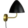 Dyberg Larsen applique murale Oulu, noir/laiton, Ø 20,3 cm